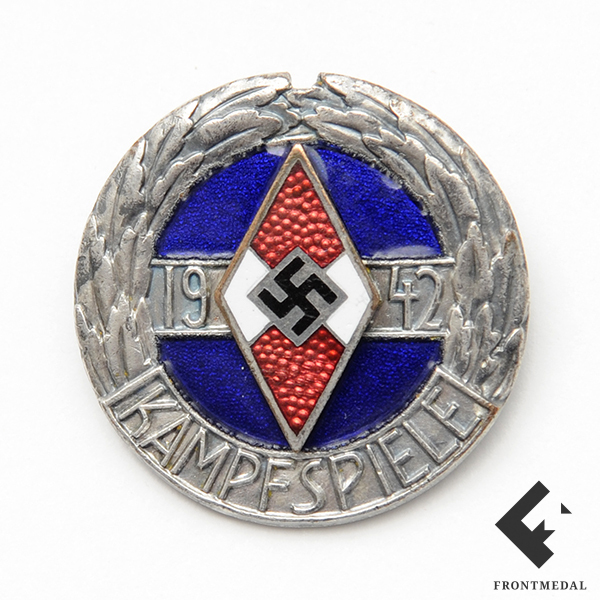 Знак "Чемпионат Гитлер Югенд" 1942 г. в серебре
