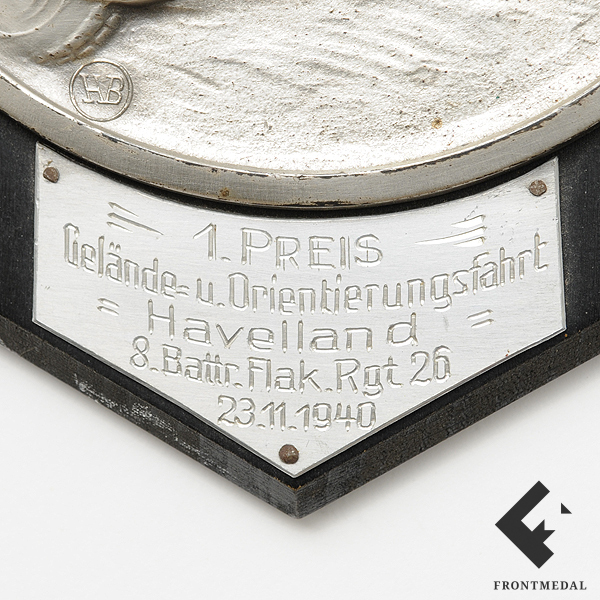 Настенная плакетка "1-й приз на военных маневрах", 1940 г.