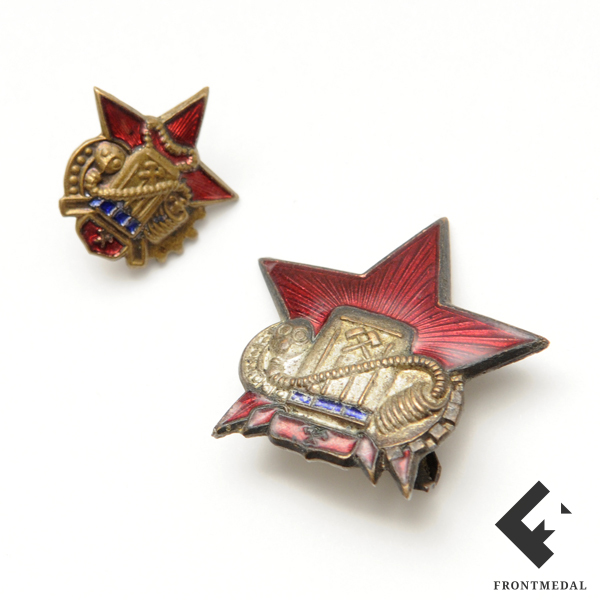 Кокарда и петличный знак сотрудника ВГСЧ СССР