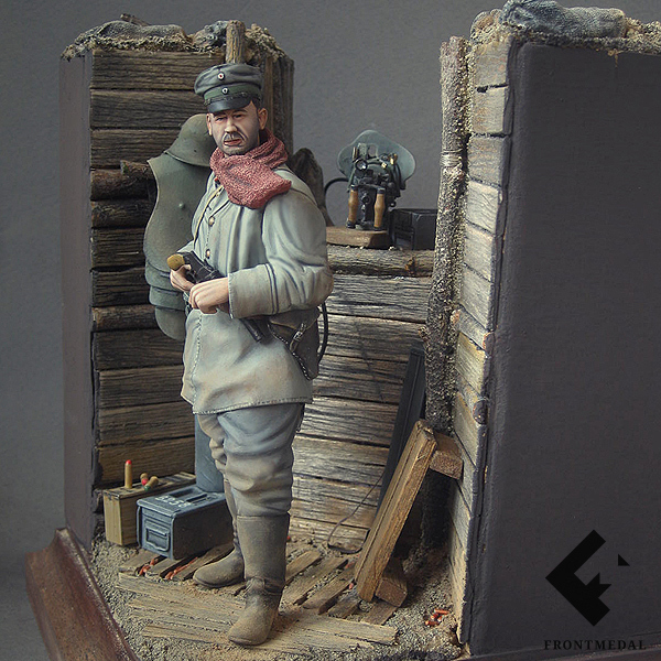 Пулеметное гнездо в окопах на передовой (Бельгия, 1916)