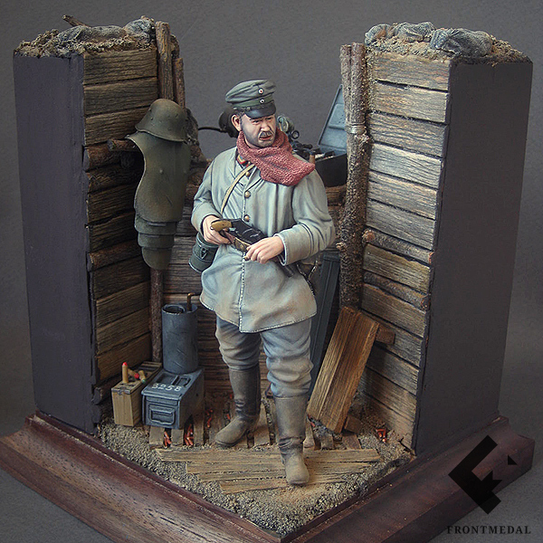 Пулеметное гнездо в окопах на передовой (Бельгия, 1916)