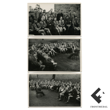 Три фотографии "Кавалер Рыцарского креста и немецкая молодежь"