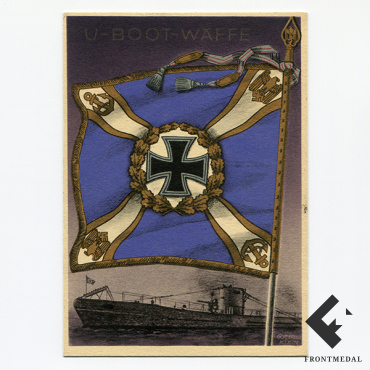 Открытка "Подводный флот" из серии "Знамена по родам войск"