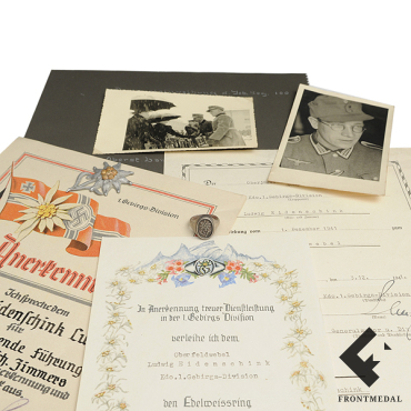 Группа с наградным кольцом 1-й горнострелковой дивизии Вермахта