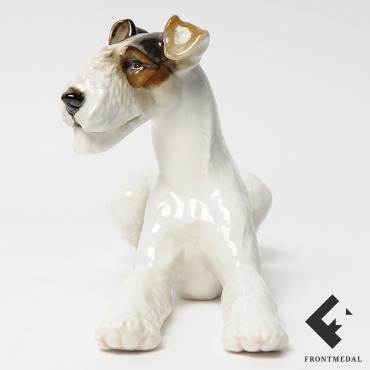 Фигура "лежачий фокстерьер" фабрики "Allach"