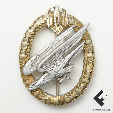 Алюминиевый знак парашютиста для пехоты с подписным венком