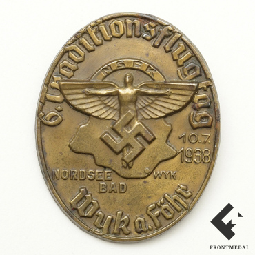 Значок участника 6-го традиционного летного дня NSFK, 10 июля 1938 г.