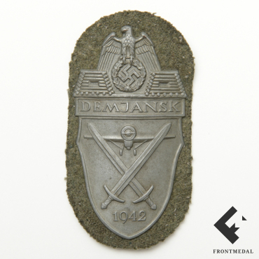 Нарукавный щит "DEMJANSK" на подложке для Войск-СС