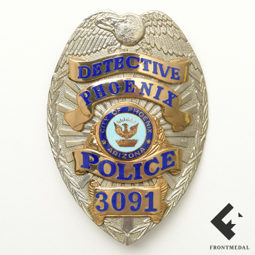Служебный знак "DETECTIVE PHOENIX POLICE 3091" (США, 1990 г.)